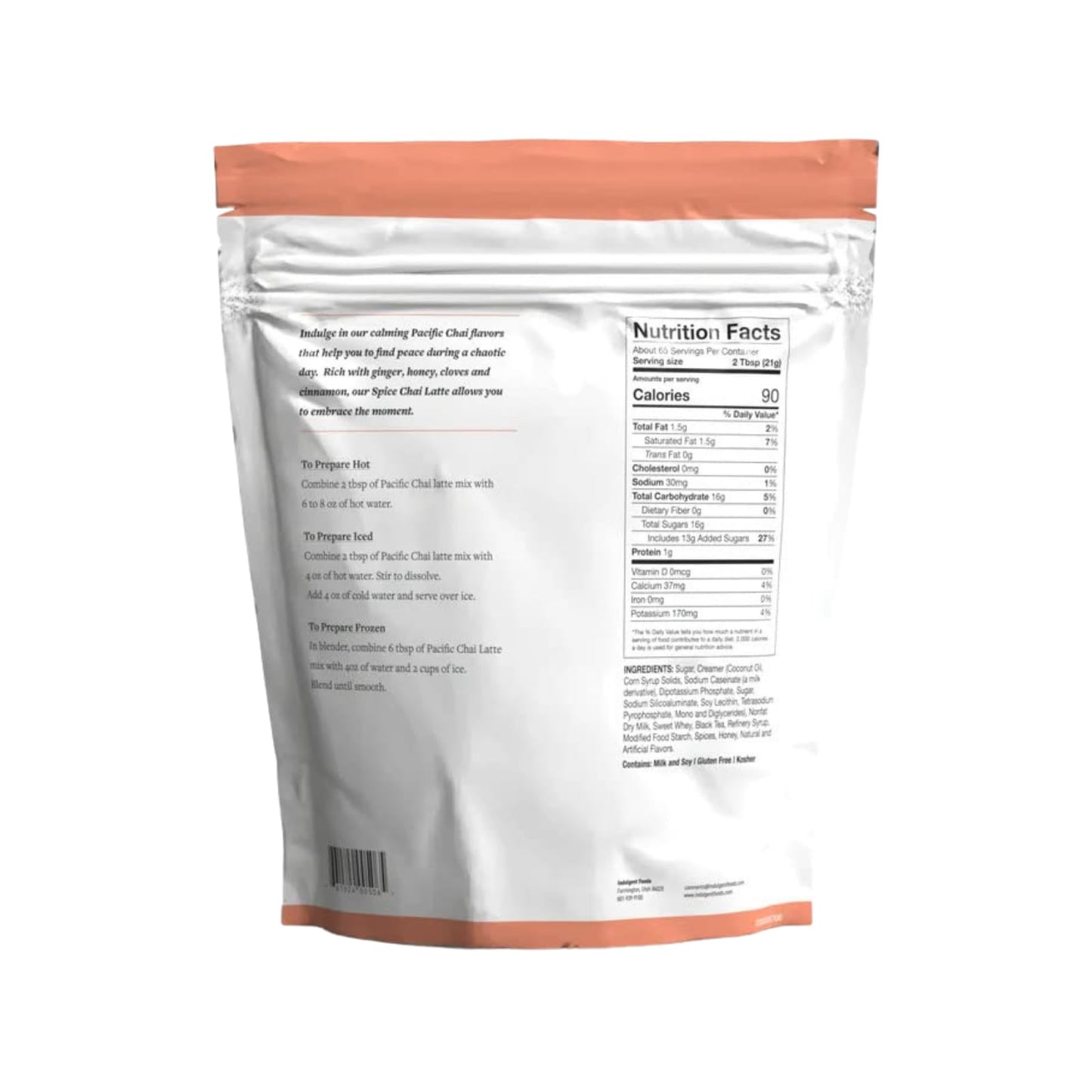 Pacific Chai Spiced Chai Latte Mix, Instant Chai Tea Latte Drink Mix, Gluten Free, Kosher Certified Powder Beverage, Café Style Chai Latte, 3 LB (Pack of 2)