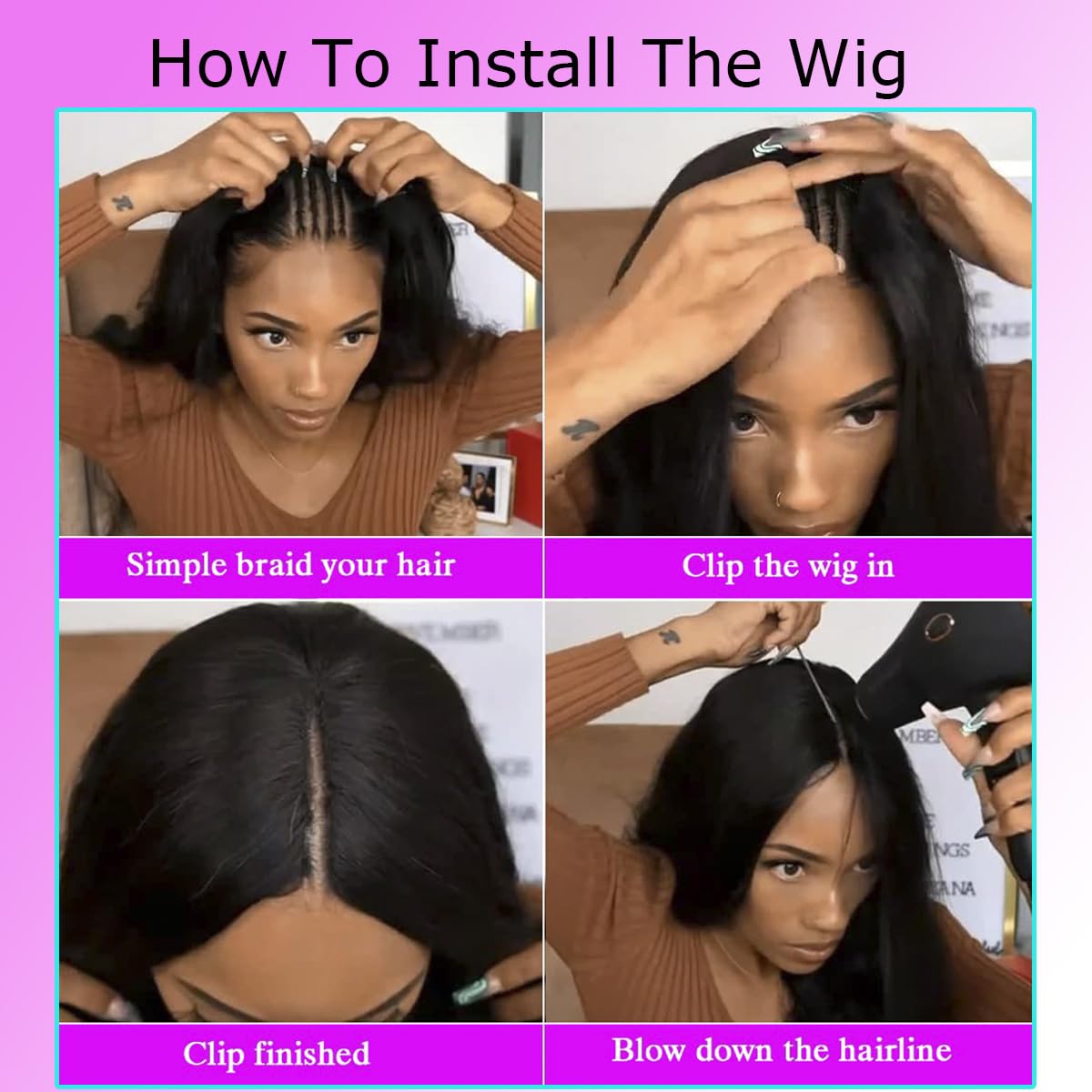 PRIMELACE V Part Wig Human Hair Body Wave 24inch 180% Density Upgrade UPart Human Hair Wig Brazilian Body Wave V Part No Leave Out Glueless Clip In