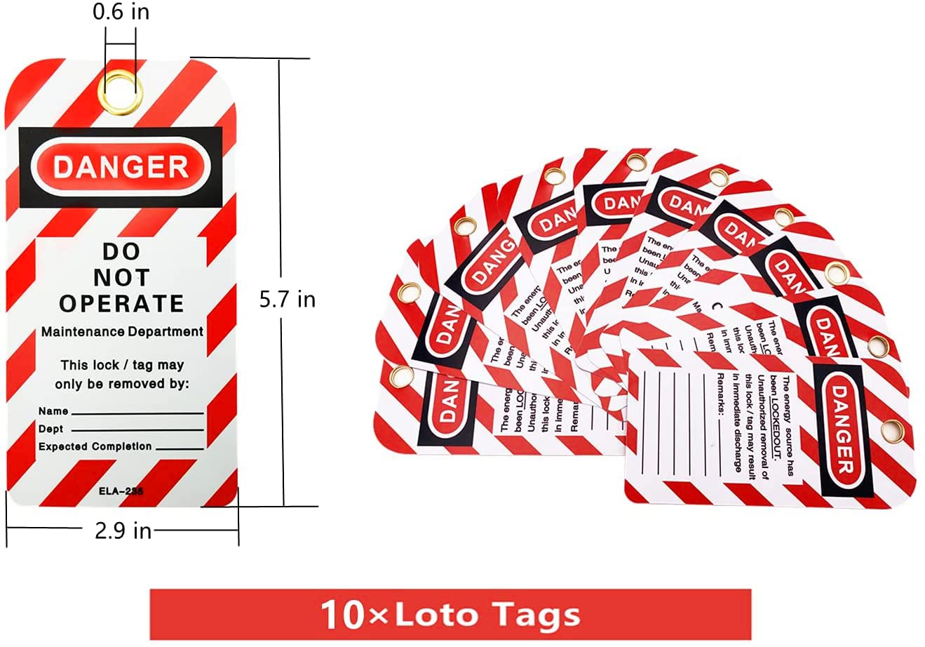 Lockout Tagout Locks, Safety Padlocks, Loto Keyed Differently Lock Out Tag Out Device Plastic with Lockout TagOut Tags