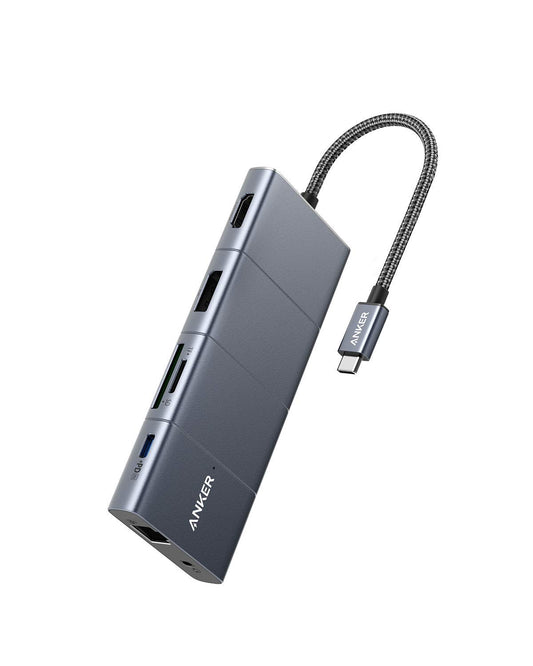 Anker USB C Hub, 11-in-1 Docking Station with 4K@60Hz HDMI and DP, 100W Power Delivery, USB-C and 3 USB-A Data Ports, 1 Gbps Ethernet, 3.5mm Audio, microSD and SD Card Reader