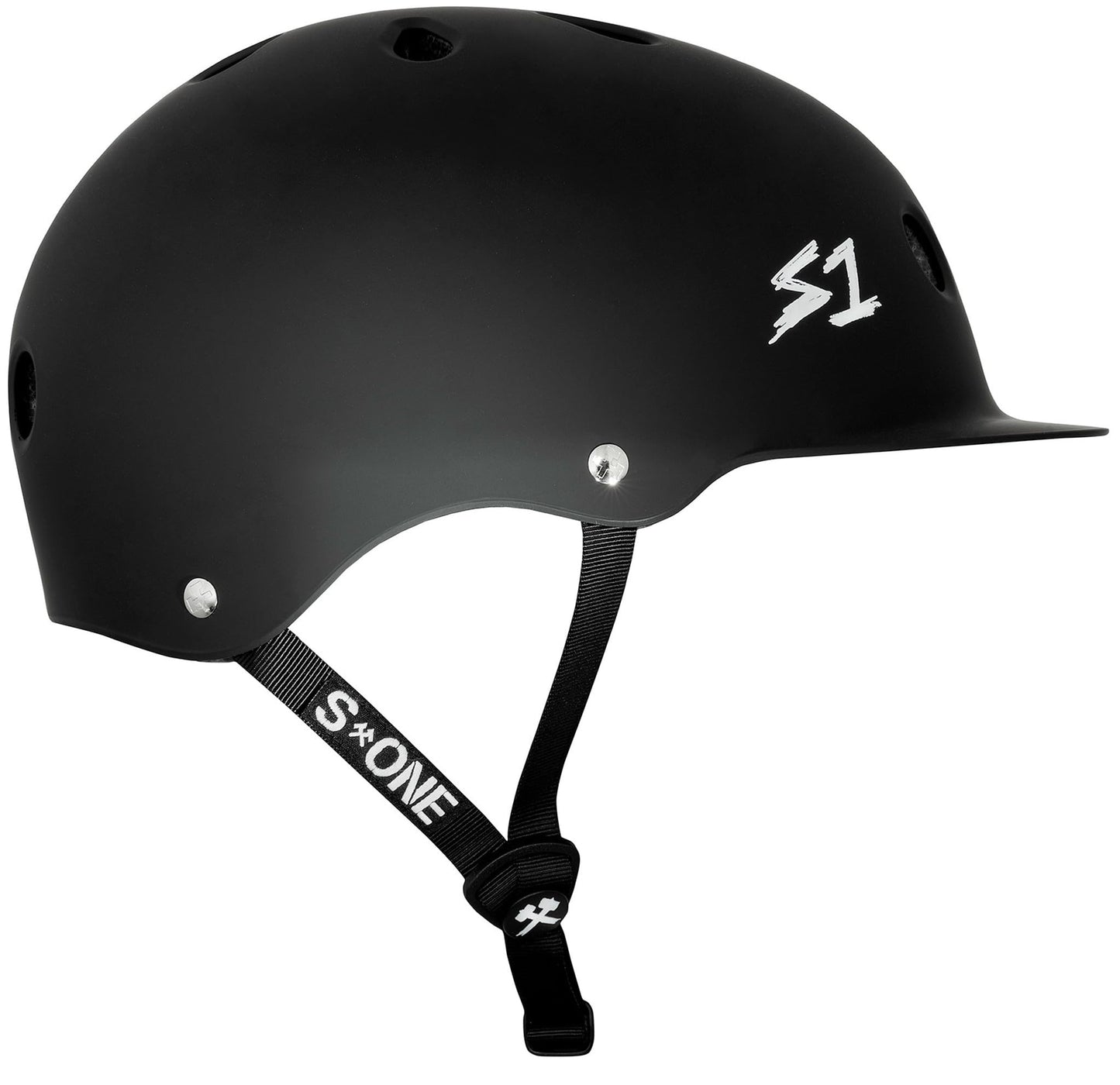 S1 Lifer Brim Helmet for Skateboarding, BMX, and Roller Skating - EPS Fusion Foam, CPSC & ASTM Certified - Black Matte Medium (21.5")