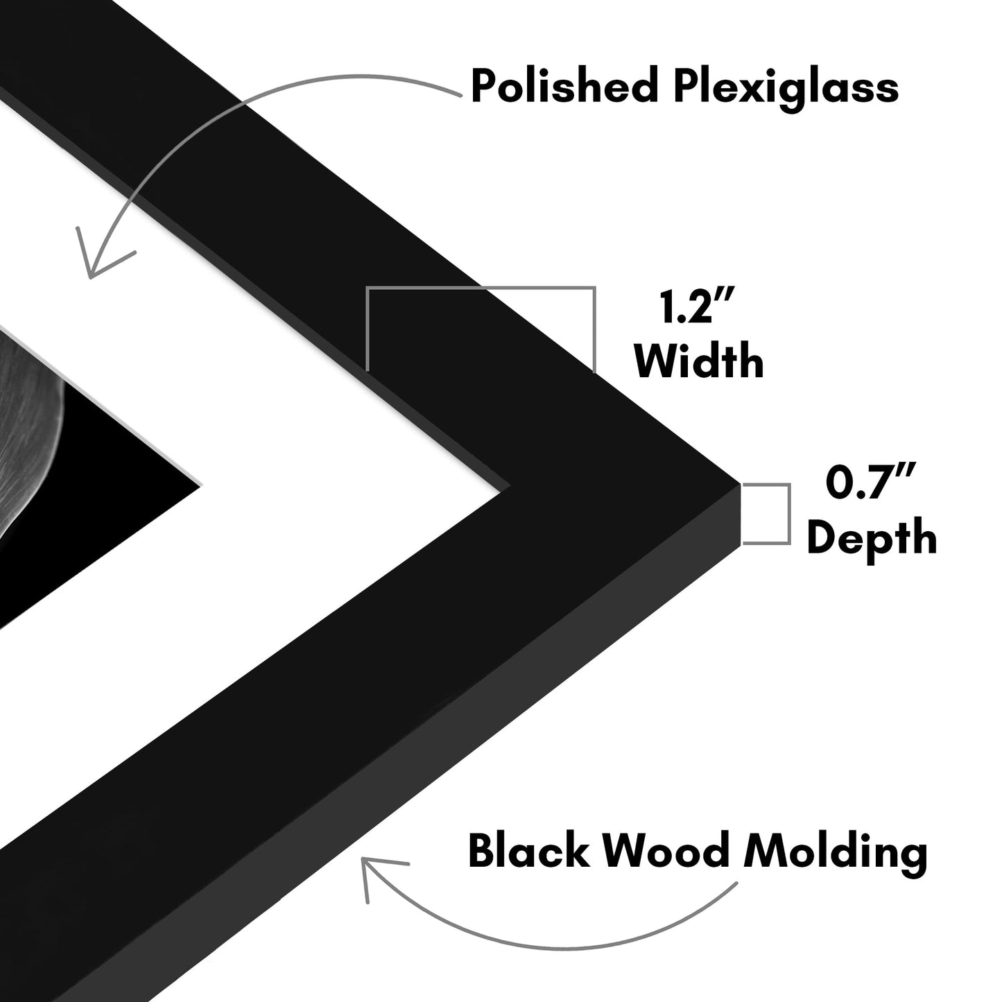 Americanflat 28x34 Poster Frame - Black Engineered Wood with Polished Plexiglass - Wide Picture Frame for Vertical or Horizontal Wall Display - Epic Collection - Black