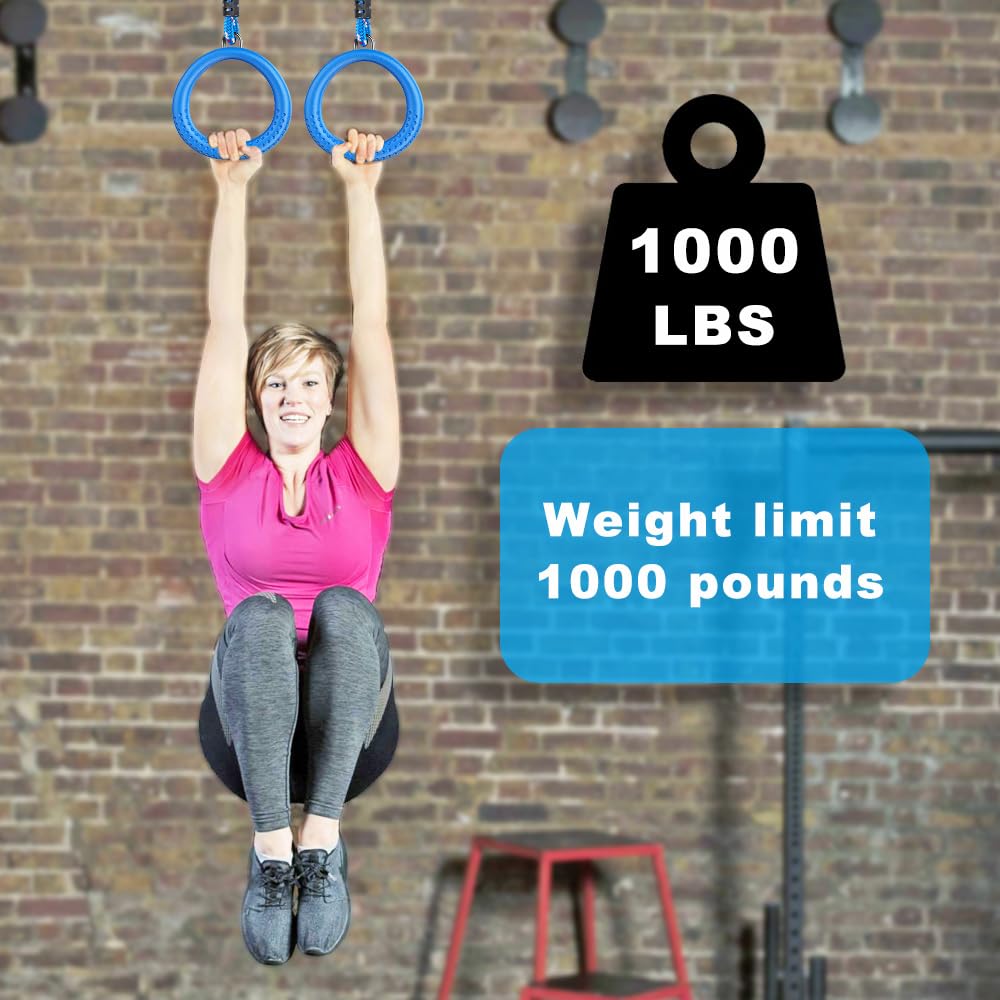 Dolibest 2pcs Gymnastic Rings with 1m Rope
