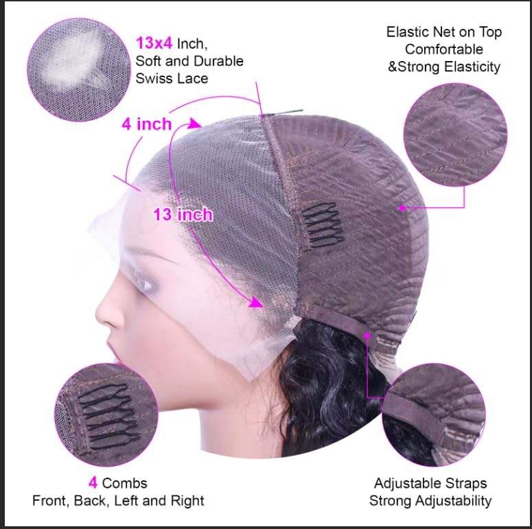 SQU&CIR 28 Inch Deep Wave Lace Front Wigs Human Hair 180% Density 13x4 HD Lace Front Wigs Human Hair Deep Curly Lace Frontal Wigs Human Hair Pre Plucked with Baby Hair