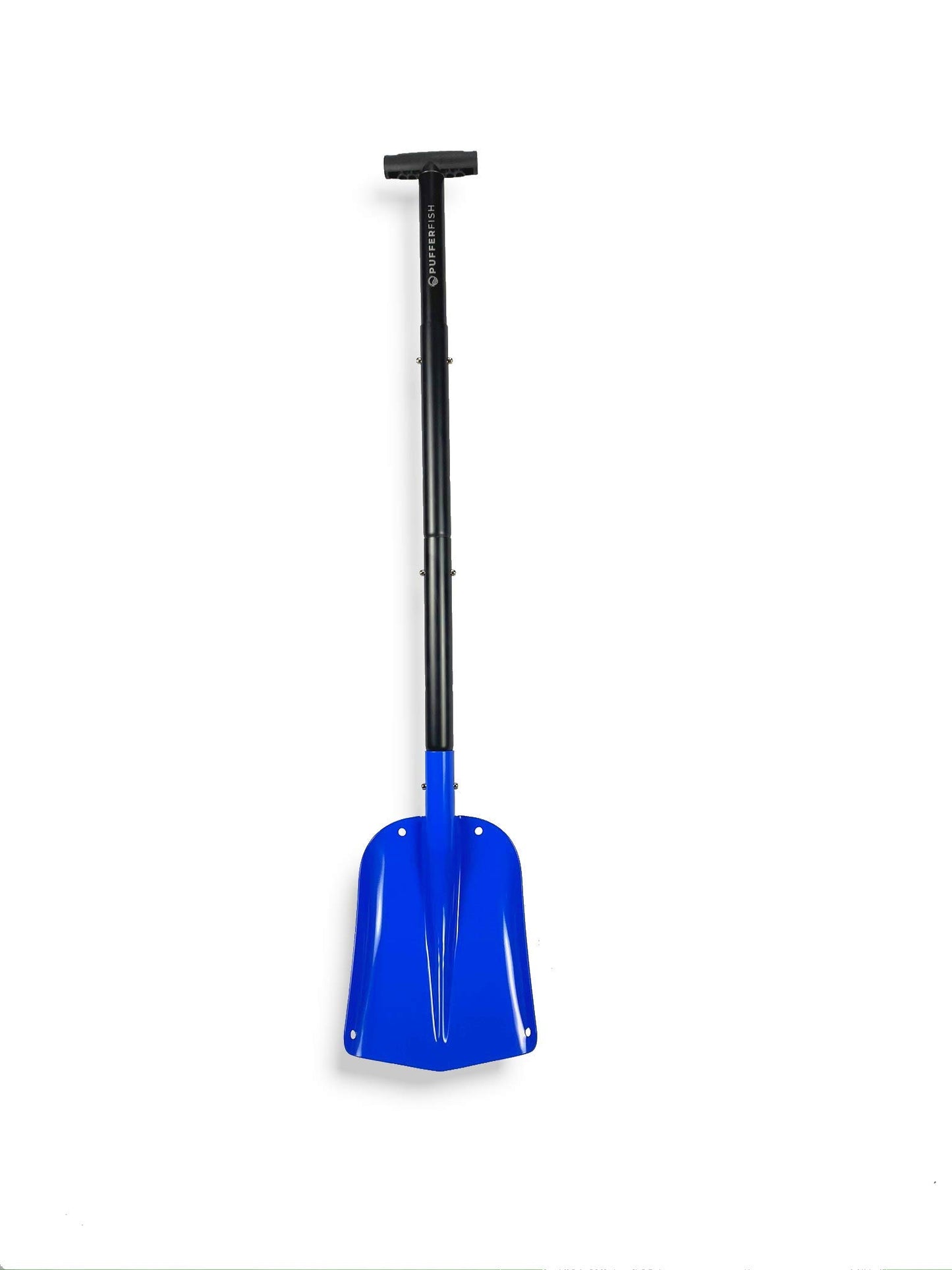 PUFFERFISH Really Big Sand Shovel - Lightweight Collapsible 4 Piece Aluminum Shovel for Beach - Customizable to 3 Different Lengths - Ideal for Sand Castles