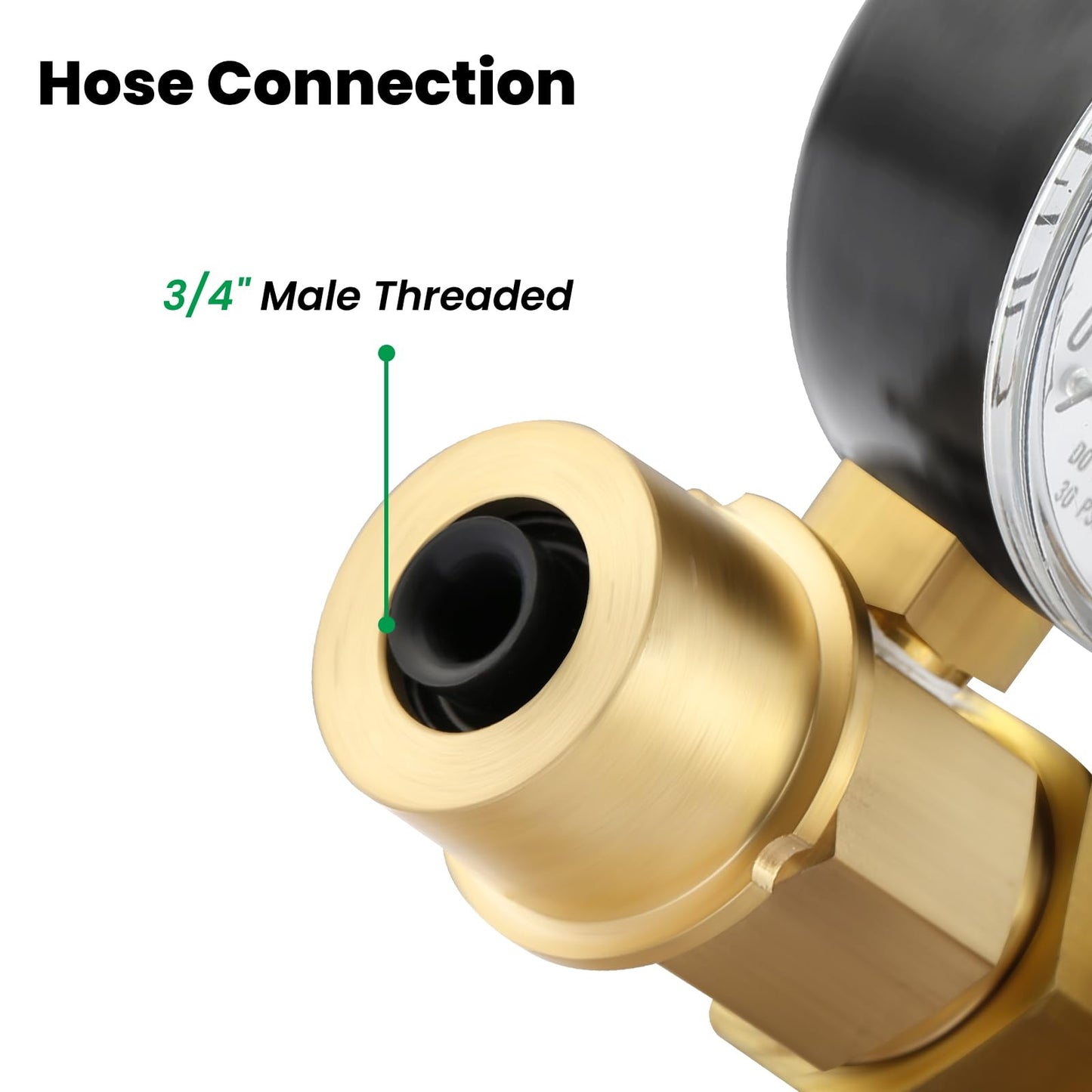 Watflow Water Flow Gauge, Temperature and Pressure Test Assembly, 0-160psi,0-13 GPM, 3/4" Female Hose Thread.
