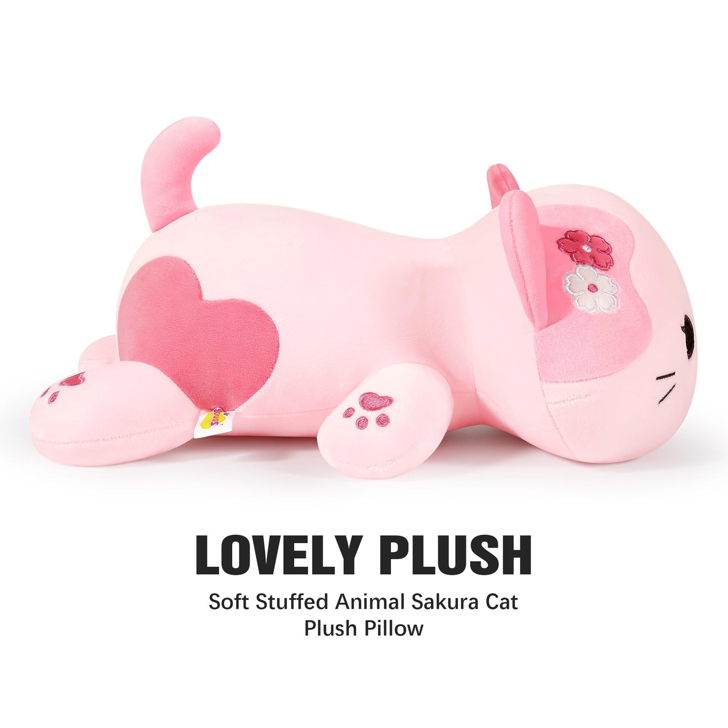 Onsoyours Original Flower Cat Plushies Cute 20 inch Plush Toy Kitten Stuffed Animal Soft Pillow Kawaii Kitty Plushie Gift for Kids(Flower Cat, 20")