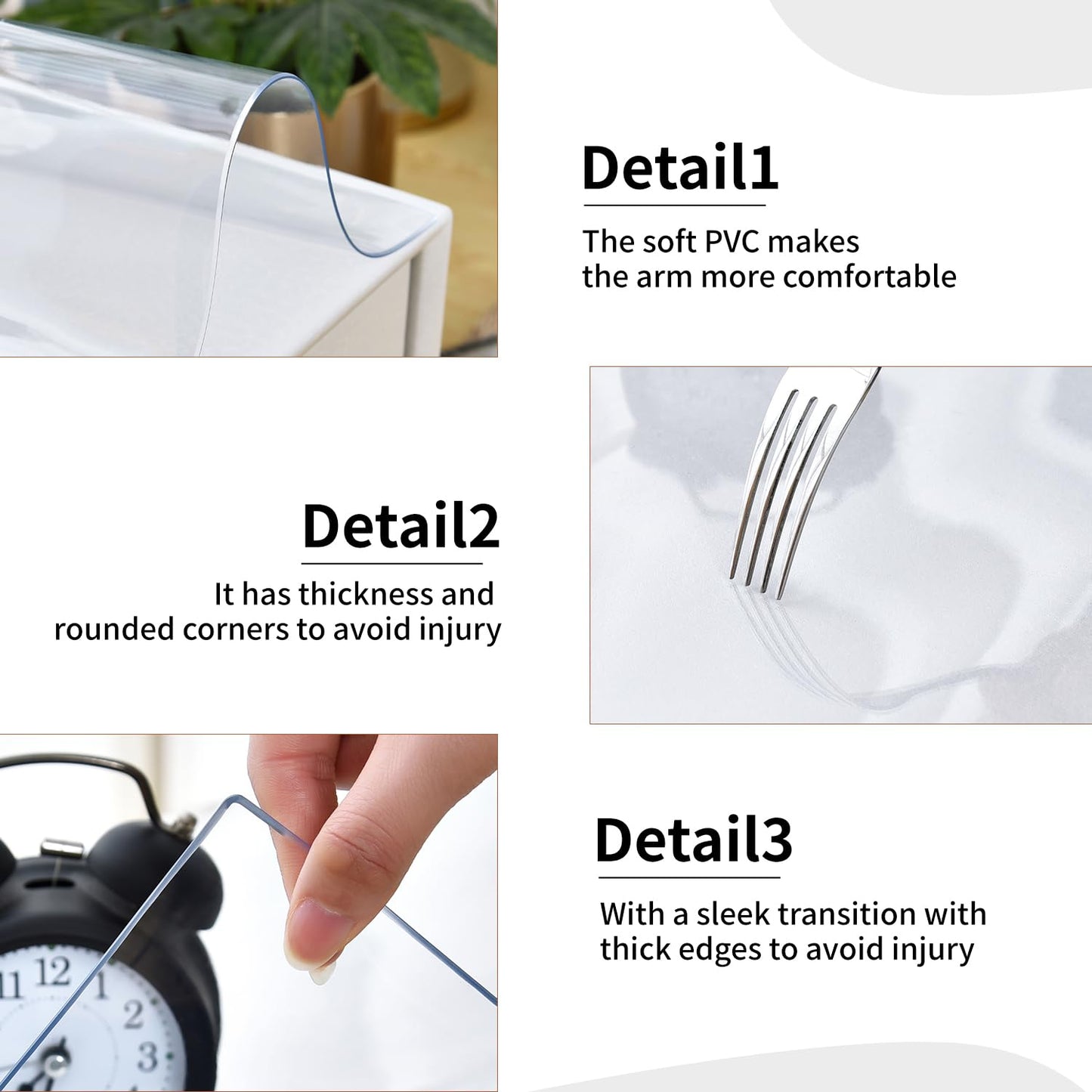 LBJFYHJN Clear Desk Mat, Non-Slip PVC Desk Protector Mat with Round Edge, Heat Resistant & Waterproof Clear Desk Writing Mat for Home and Office (47.2"*23.6")