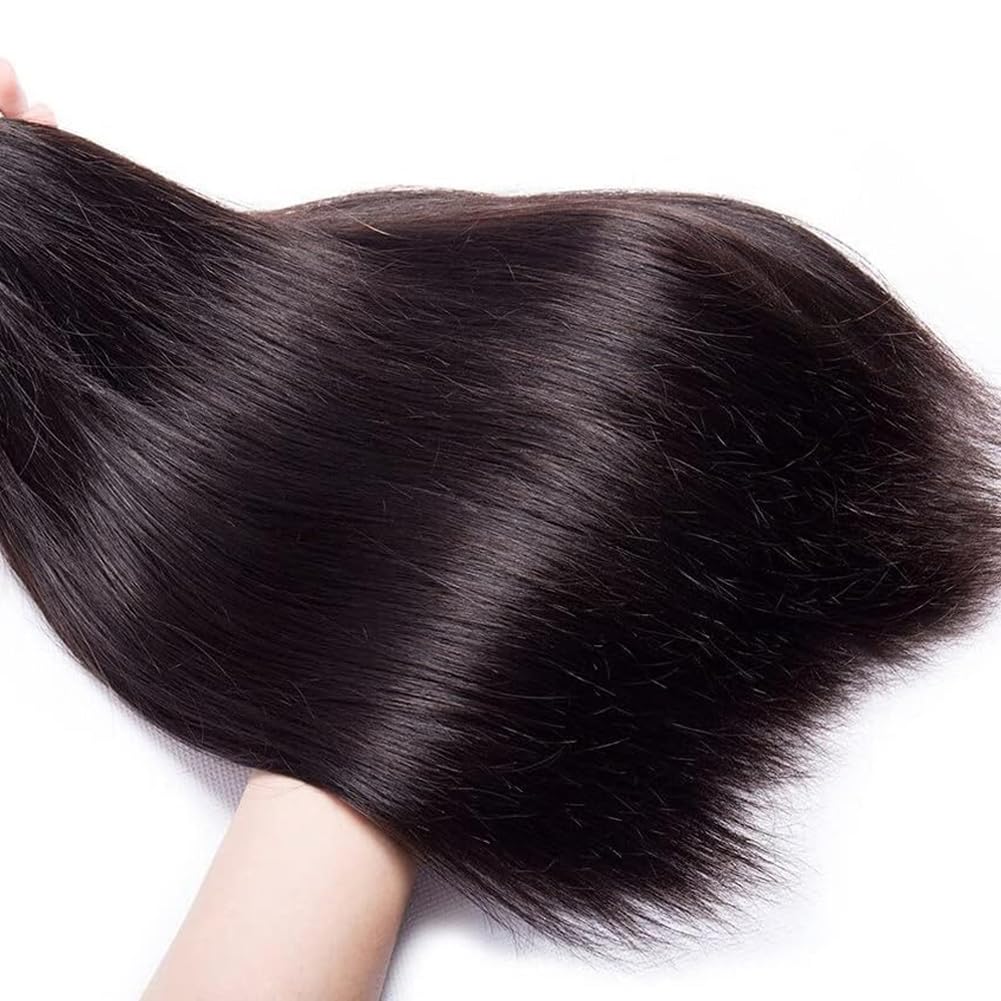 Feibin Straight Human Hair Bundles 14 14 14 Inch Trippy Hair Bundles Human 100% Brazilian Unprocessed Raw Hair Bundles Weave Bundles Human Hair Extensions For Black Women Natural Color