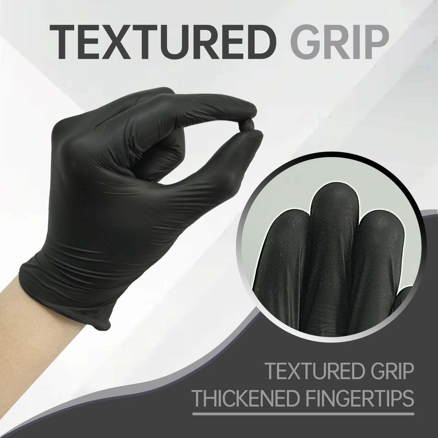 Jointown Nitrile Exam Gloves, 3.5 Mil Medical Black Gloves Disposable Latex Free Powder-Free For Exam, Food Prep Cleaning, Medium Case of 1000, M