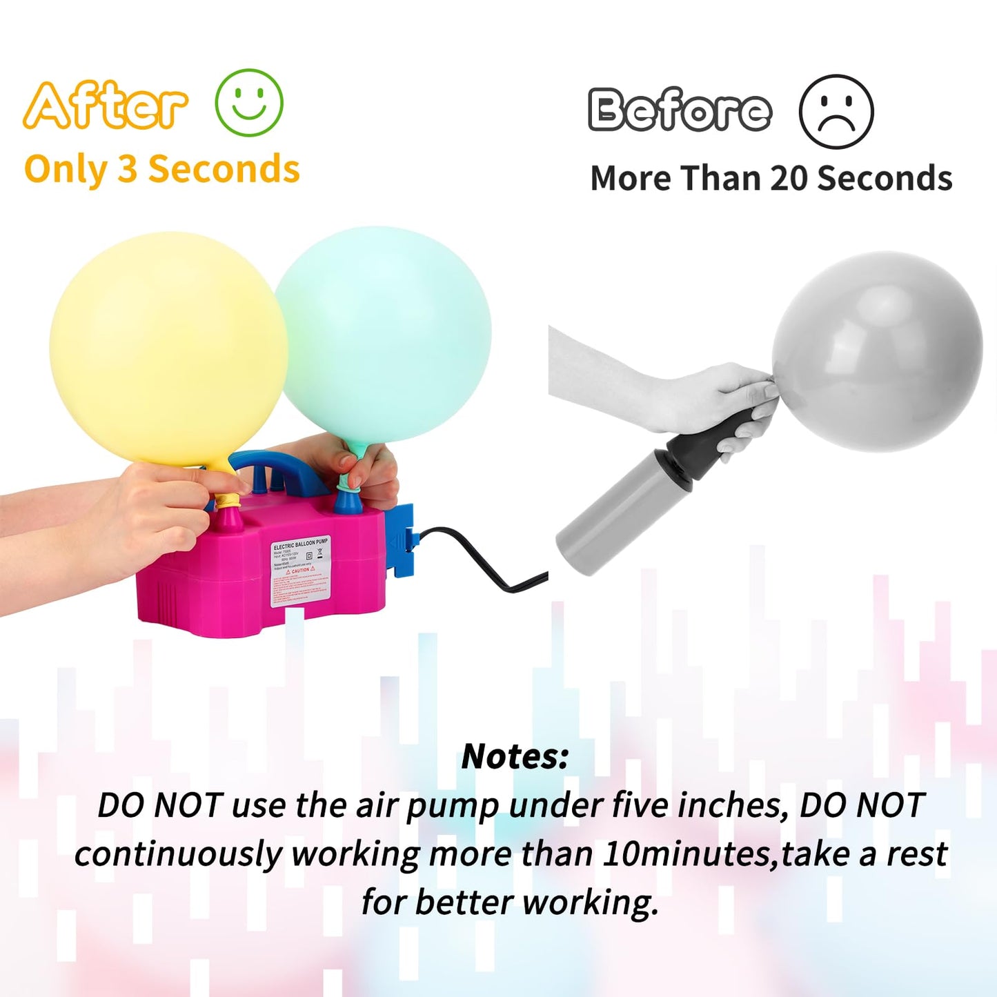 rubfac 2-in-1 Balloon Arch Kit, 7.2ft Balloon Arch Stand with Electric Pump Adjustable Balloon Arch Frame with Water Fillable Base for Wedding Birthday Baby Shower Party Decorations