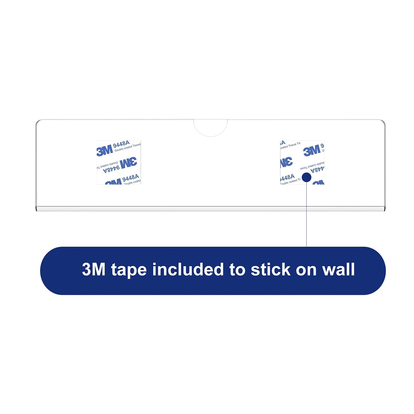 KOTEMON Acrylic Wall Name Plate Holder, Office Name Plate with Adhesive Tapes, Door Name Plate Wall Nameplate Clear Sign Holder Frame, 2"x8", 80 Pack