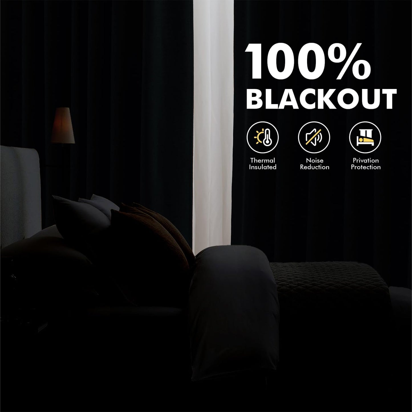 MIULEE 90 Inch Long 100% Blackout Linen Curtains for Bedroom, Ivory Solid Luxury Decor Thermal Insulation Room Darkening Drapes for Living Room Back Tab Rod Pocket 42 x 90 Inches, 2 Panels