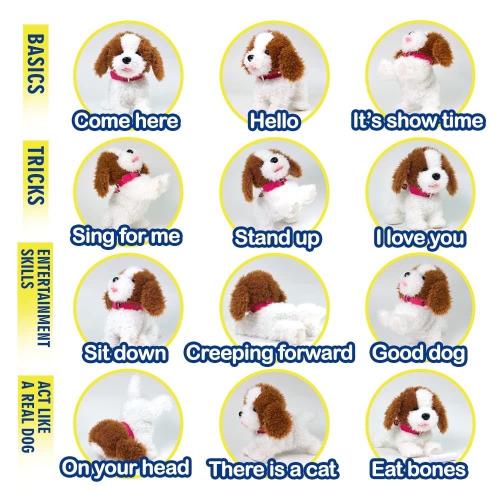 WEofferwhatYOUwant Interactive Robot Dog, Plush Goldendoodle Teddy with 12 Voice Commands - Speech Recognition, Walks Barks Sings Dances Push-Ups, Educational Talking Pet for Kids Seniors, Ages 3+