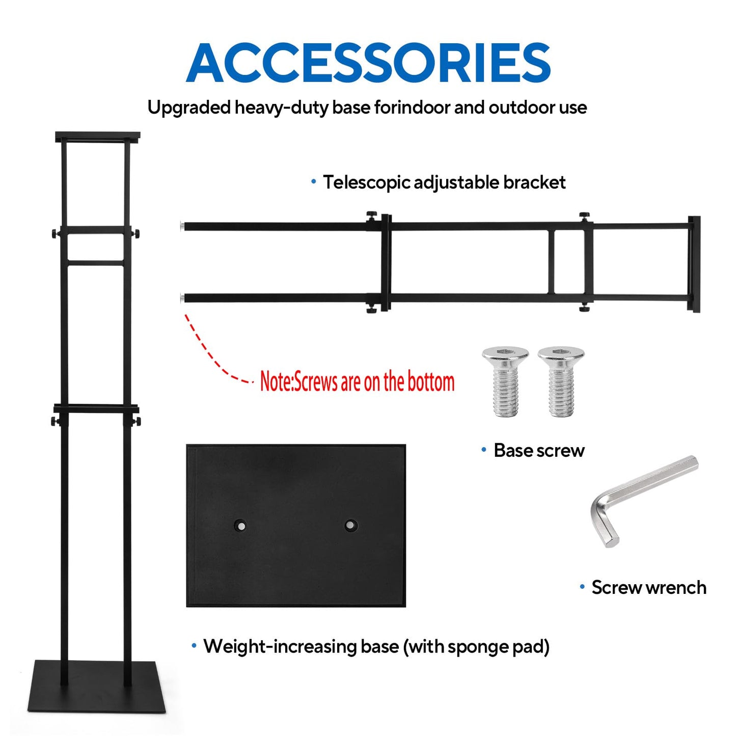 Floor Poster Board Stand, Double-Sided for Board & Foam Sign, Adjustable Metal Sign Holder, Height Up to 82Inches Poster Stand for Display Pedestal Sign Stand (1 Pack Poster Stand)