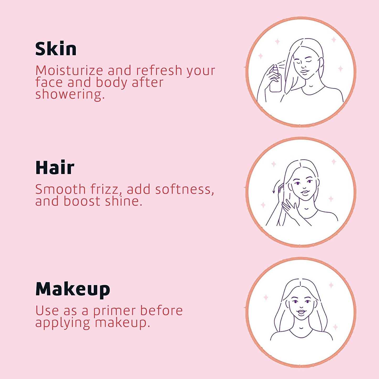 De La Cruz Rose Water and Glycerin for Face - Rosewater Facial Toner and Moisturizer for Skin and Hair 8 fl oz (236 mL) - 12 Bottles