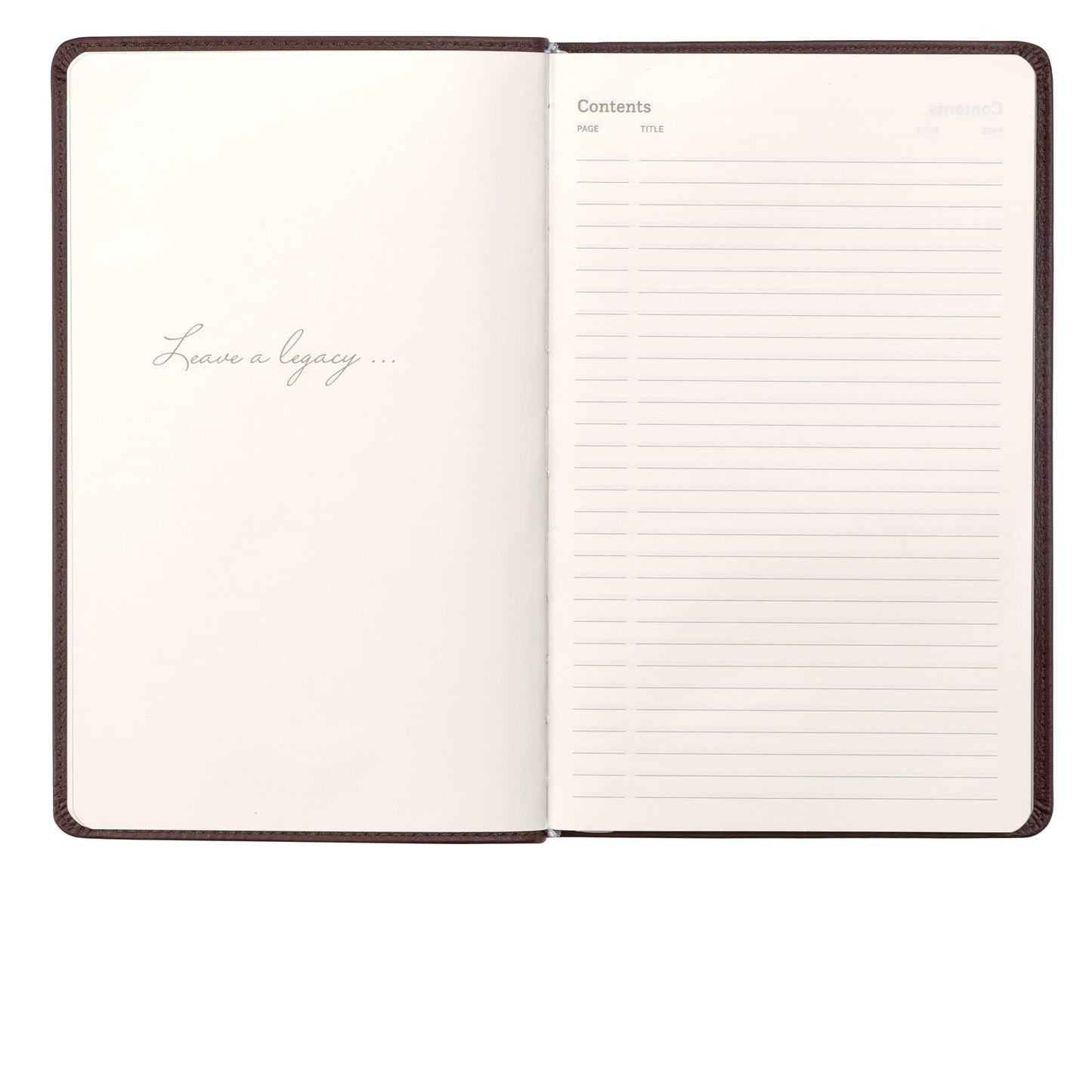 Leatherpress Classic Leather Notebook Writing Journal, Softcover, Narrow Ruled, Table of Contents and Numbered Pages