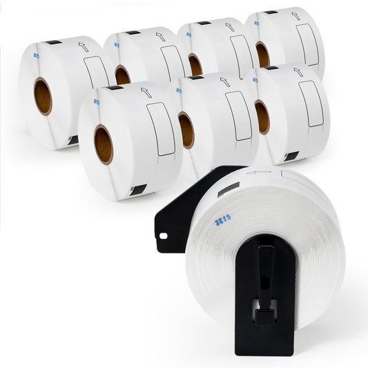 Compatible with Brother QL-800 Label DK-1208(1.4 in x 3.5 in, 400/roll) Large White Paper Address Die-Cut Label Work with QL-700 QL-600 Printers (8 Rolls + 1 Frame)