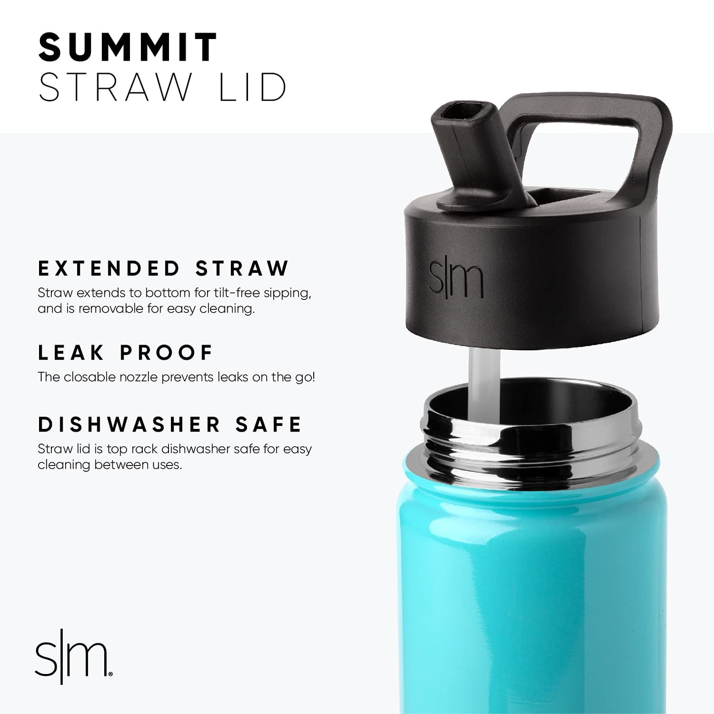 Simple Modern Disney Minnie Mouse Water Bottle with Straw Lid Vacuum Insulated Stainless Steel Metal Thermos | Gifts for Women Leak Proof Flask | Summit Collection | 32oz | Minnie Mouse on Blue