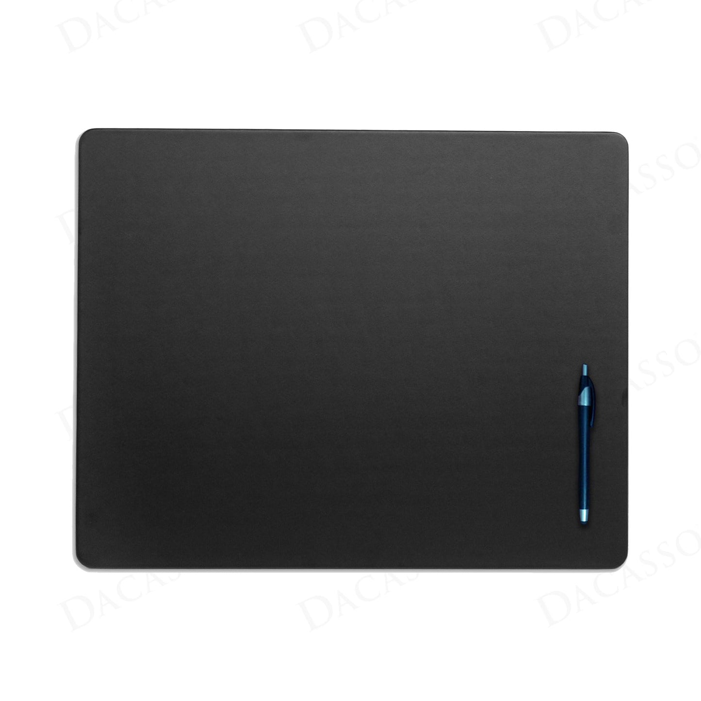 Dacasso Black Leatherette 20" x 16" Luxury Conference Table Pad - Desk Blotter for Writing - Boardroom Organization & Executive Desk Decor