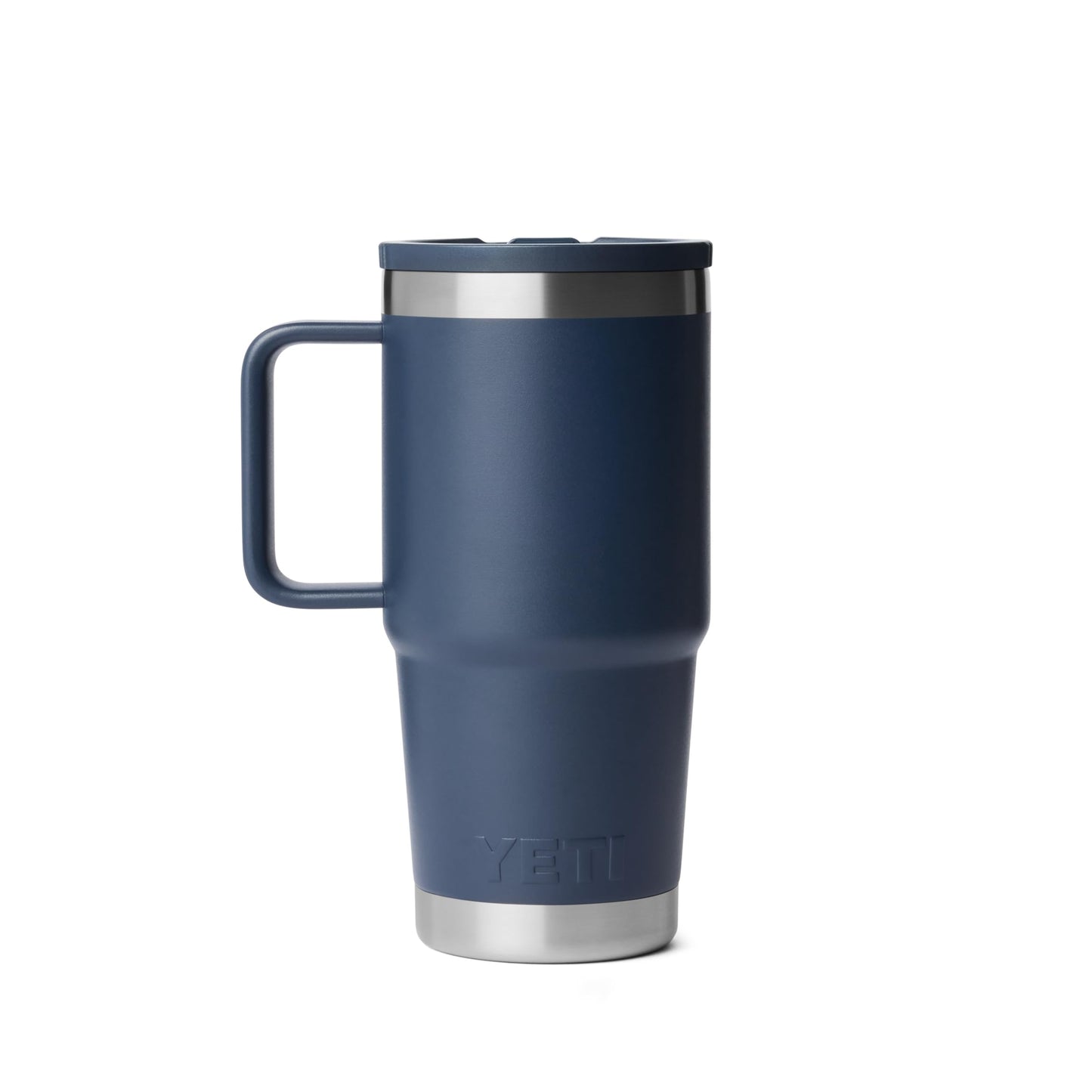 YETI Rambler 20 oz Travel Mug with Flip Straw Lid – Stainless Steel, Vacuum Insulated, Leakproof, Cup Holder Friendly, Navy