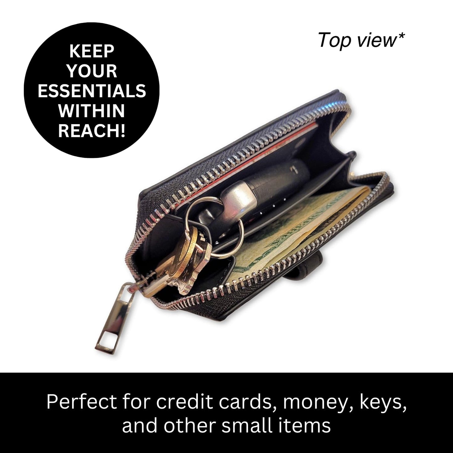 Save the Girls Clip and Go Brushed Vegan Phone Lanyard (Black) - Crossbody Phone Case with Pouch, Adjustable and Removable Shoulder Strap and Wristlet Strap