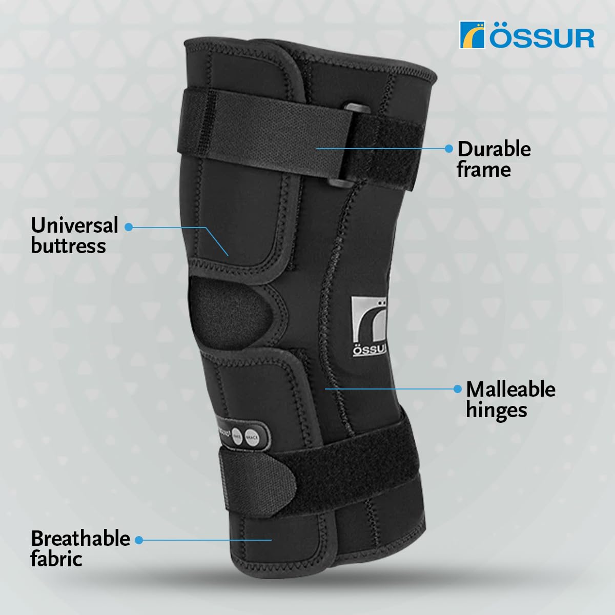 Össur Rebound Knee Wrap - Premium Compression for Personalized Knee Support, Stability, and Comfort in Sports, Workouts, and Everyday Wear - Enhance Knee Health and Performance (Large)