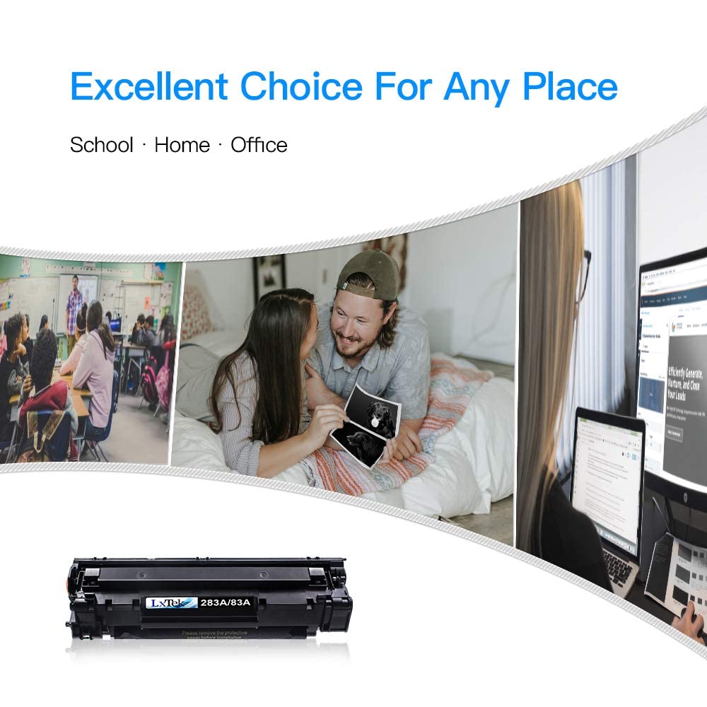 LxTek Compatible Toner Cartridge Replacement for HP 83A Toner Cartridges Compatible with Laserjet Pro MFP M125nw M201dw M225dw M201n M125a M127fn M127fw, 4 Black CF283A