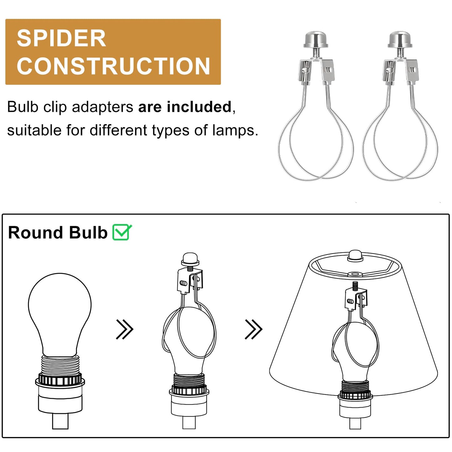 Small Rattan Lamp Shades Set of 2, Boho Lamp Shades for Table Lamps, 5.5" Top x 10" Bottom x 6.6" High, Wicker Lampshade Replacement for Bedroom, Hand Woven, Spider, Bulb Clip Adapters Included