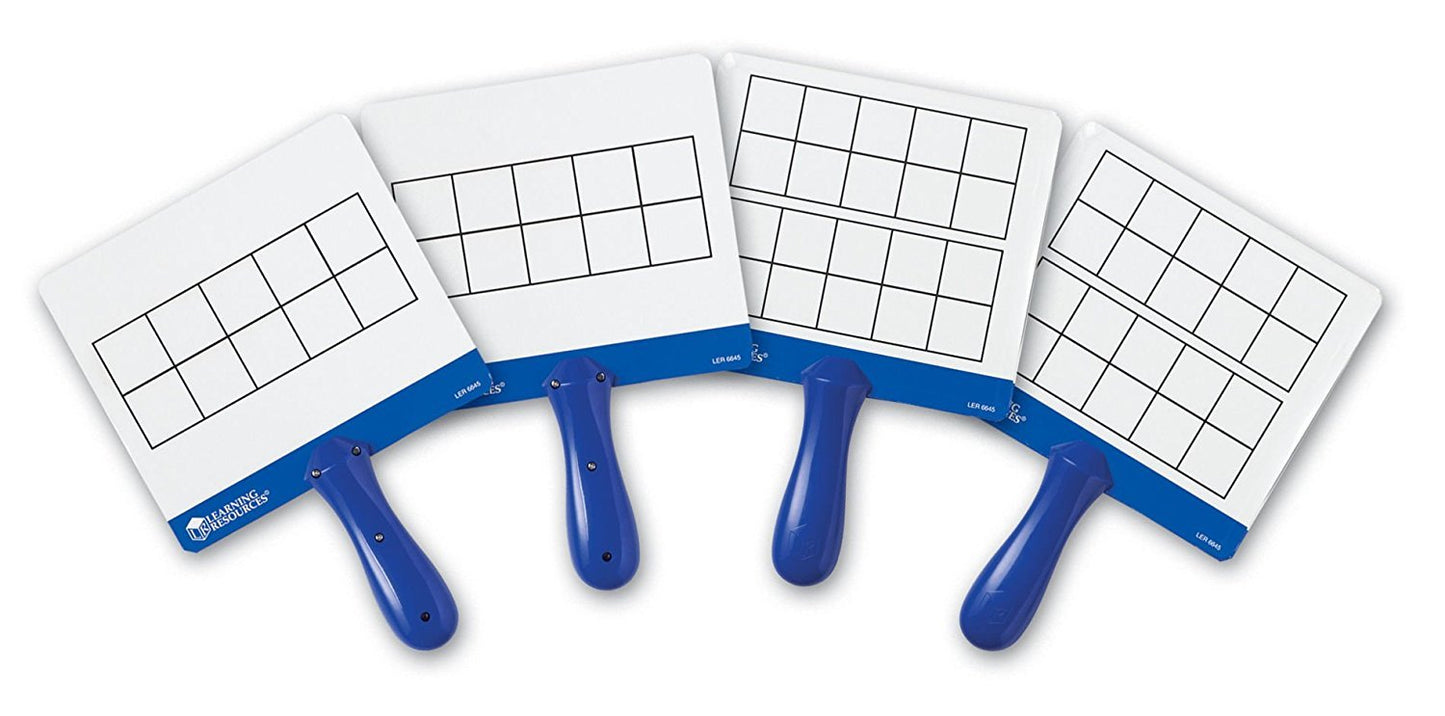 Learning Resources Magnetic Ten-Frame Answer Boards - Set of 4 with 100 Colorful Counters/Discs, Ages 5+ | Grades K+ Giant Magnetic Ten Frame Boards Set