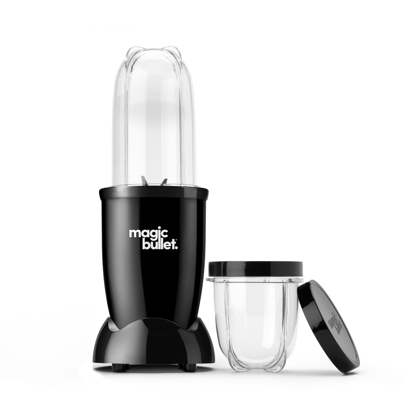 magic bullet Blender Set, 7-Piece Set, 250W Blender and Food Processor, 2 Blending Cups, Cross Blade, Compact Design, Smoothies, Sauces, Silver, MBR-0701AK