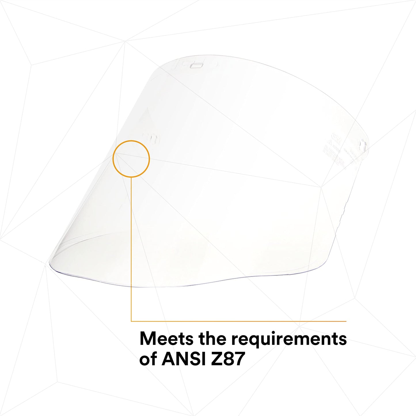 3M Ratchet Headgear H8A, with 3M Clear Propionate Faceshield W96, Protection Against Liquid Splash Marked 3 and Molten Metal Marked 9