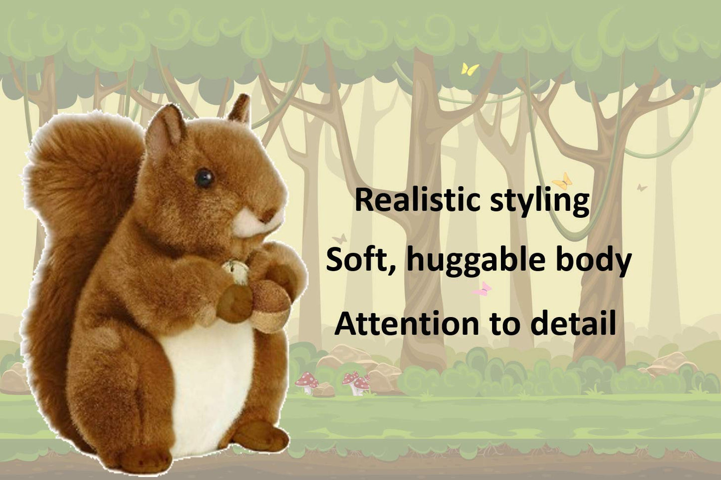 Aurora World Miyoni Squirrel Plush Set - 8" Realistic Stuffed Animals for Kids and Collectors (Red Squirrel)