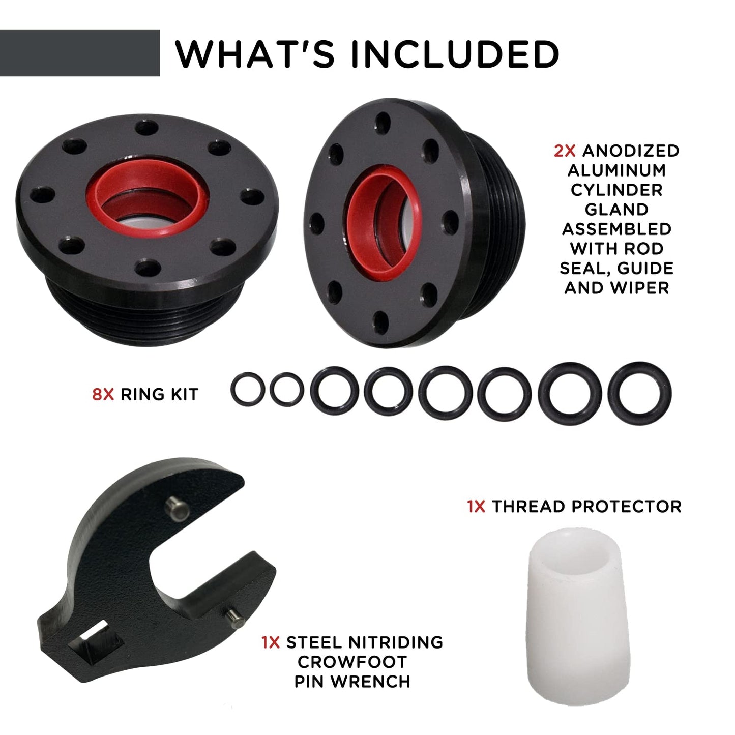 HS5157/HS5167 Hydraulic Cylinder Seal Kit with Pin Wrench - Compatible with Seastar Hydraulic Steering System
