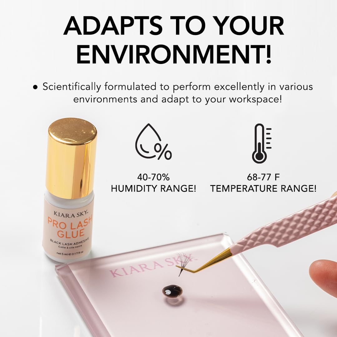 KIARA SKY Professional Lash Pro Glue | Extra Strong | 0-1s Dry Time | 8 Weeks Retention | Semi-Permanent | Maximum Hold | Black 0.17 Fl Oz