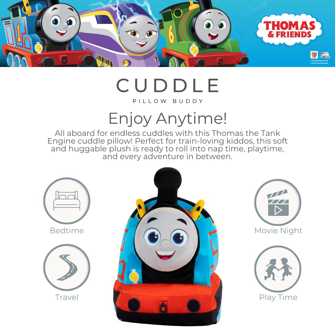 Thomas & Friends Engine Train Kids Bedding Super Soft Plush Cuddle Pillow Buddy, (Officially Licensed Product) By Franco