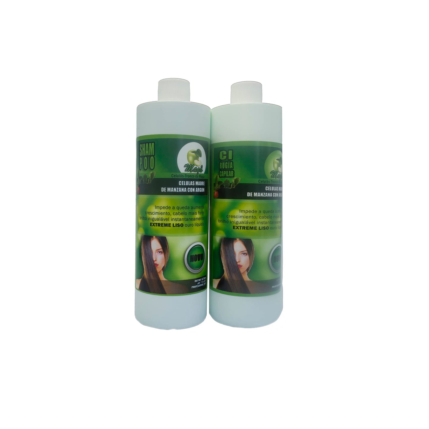 Cirugia Capilar De Celulas Madres De Manzana Con Argan (32 oz + Shampoo) Alisado Perfecto Y natural. (32oz)
