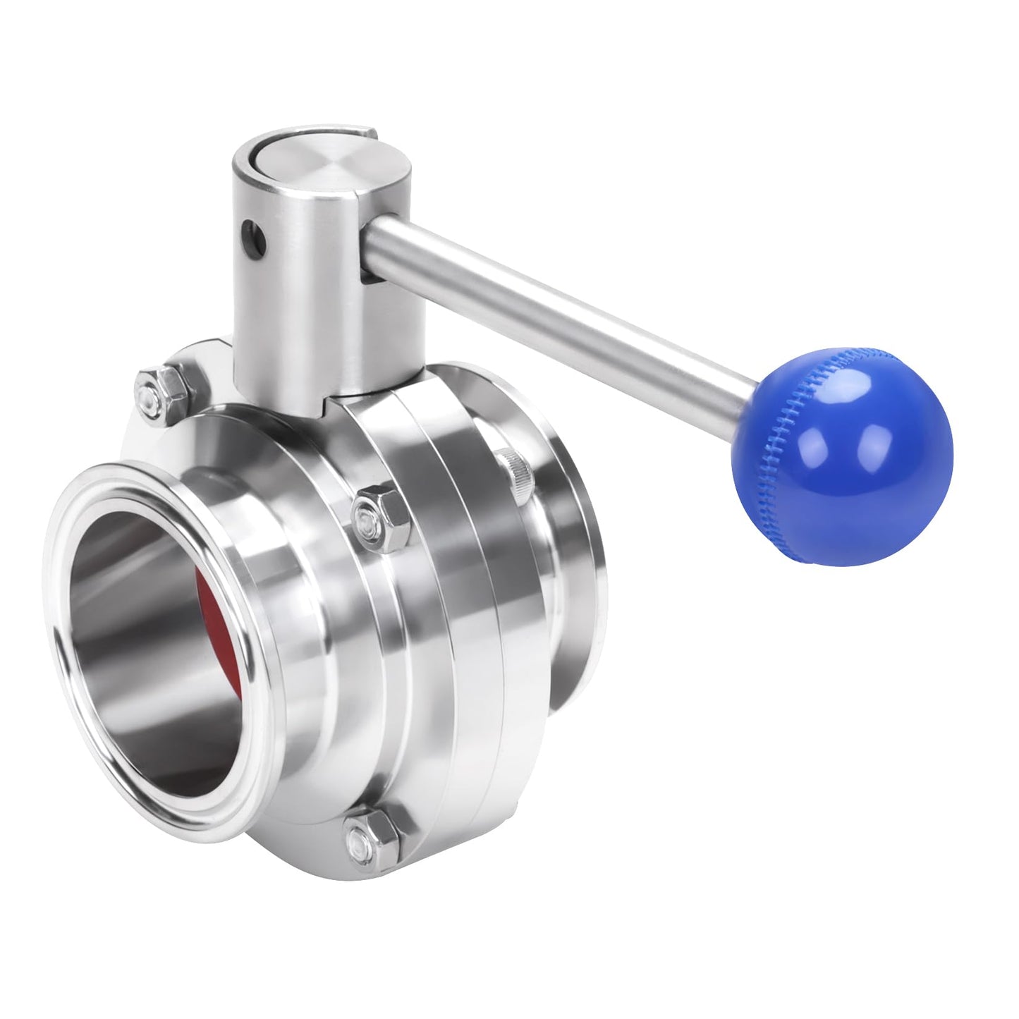 DERNORD 2 Pack 2 Inch Tri Clamp Sanitary Butterfly Valve with Pull Handle Stainless Steel 304 Tri Clamp Clover (2" Tube OD)