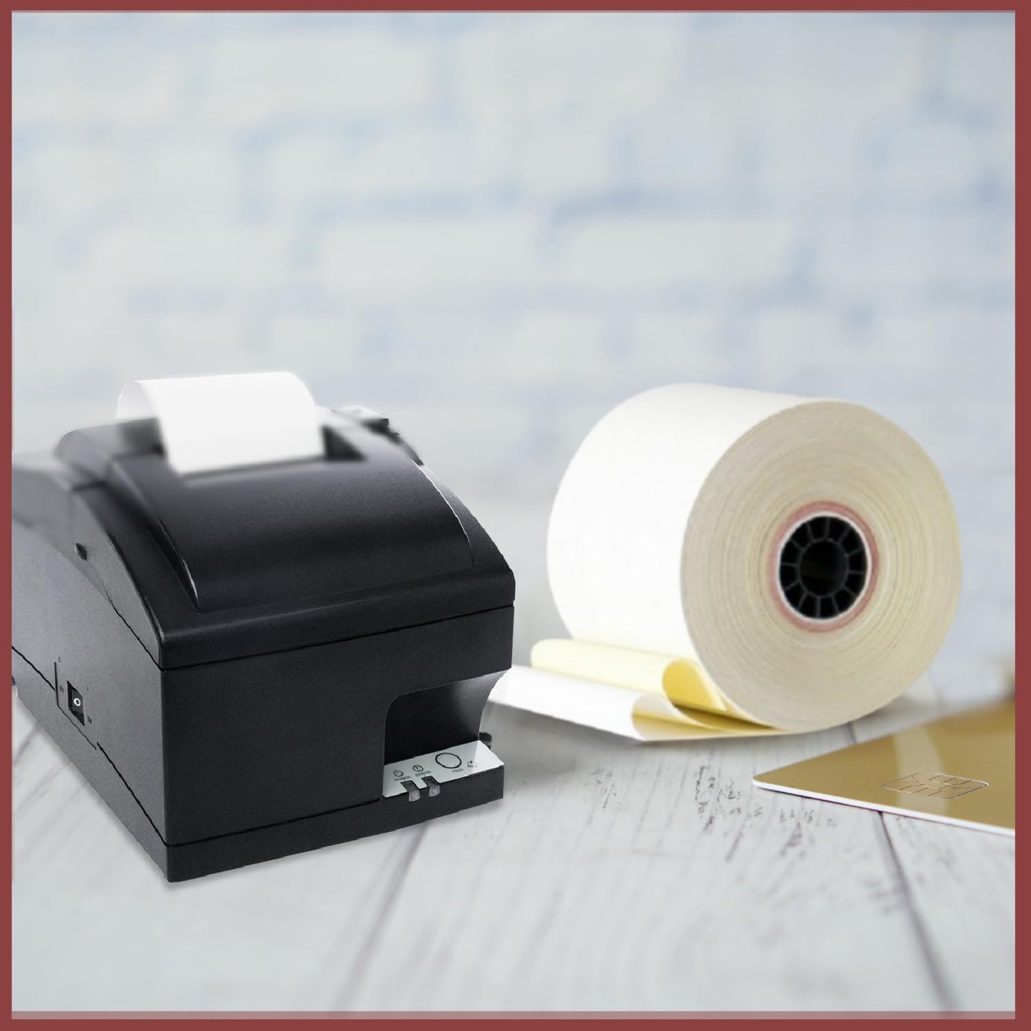 BAM POS Two Ply Carbonless Rolls - Easy to Install - Clear & Crisp Copies - White/Canary - 3” x 90 Feet (24 Rolls per Carton)