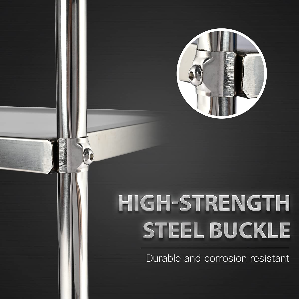 Amarite 3 Shelf Stainless Steel Cart, 420 lbs, 1MM Thick, Serving With Wheels, Household Service Trolley, 360 Rotation Storage Shelf With Locking Wheels (29.5*15.8*37.4)'' Utility
