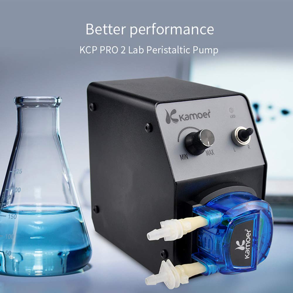Kamoer KCP PRO2 40-210ml/min high flow peristaltic pump 12V dc variable speed small dosing pump for lab chemical experiment with Norprene tube 3.2mm ID× 6.4mm OD and power adapter