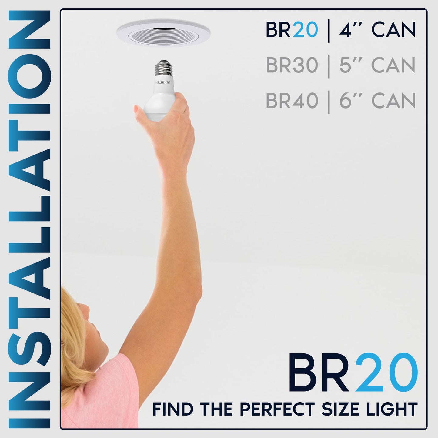 LUXRITE BR20 LED Bulb, 45W Equivalent, 3000K Soft White, Dimmable, 460 Lumens, R20 LED Flood Light Bulb 6.5W, Energy Star, Damp Rated, E26 Base, Perfect for Recessed and Track Lighting (12 Pack)