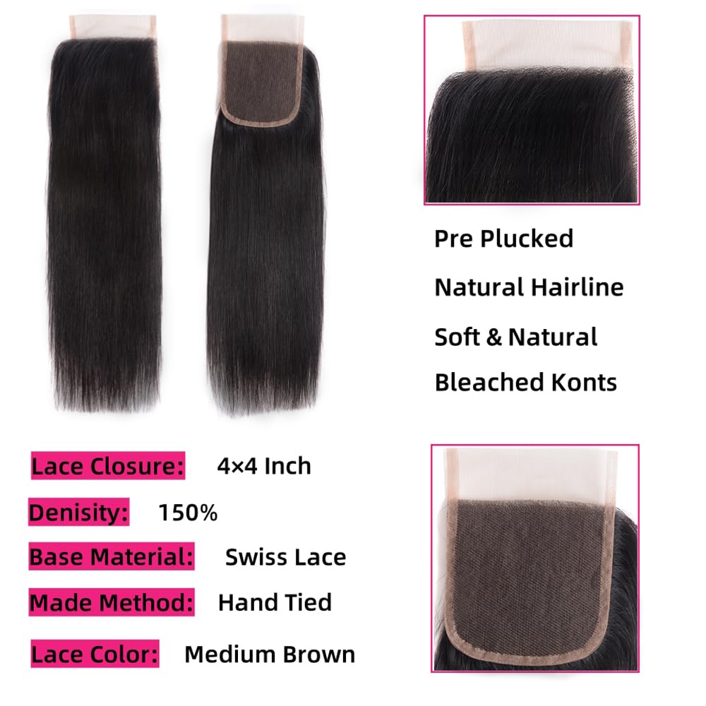 10 inch short hair bundles 10A Brazilian Straight Virgin Hair 4 Bundles Straight Hair 100% Unprocessed Straight Human Hair Bundles 50g/Pcs Natural color (10"10"10"10")