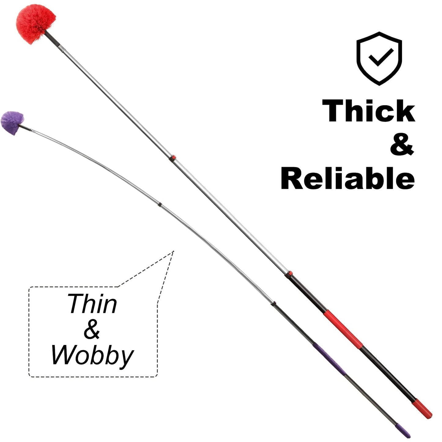 30 Foot High Reach Dusting Kit with 6-24 Foot Extension Pole // High Ceiling and Cobweb Duster with Telescopic Pole // Microfiber and Outdoor & Indoor Extendable Duster Cleaning Kit