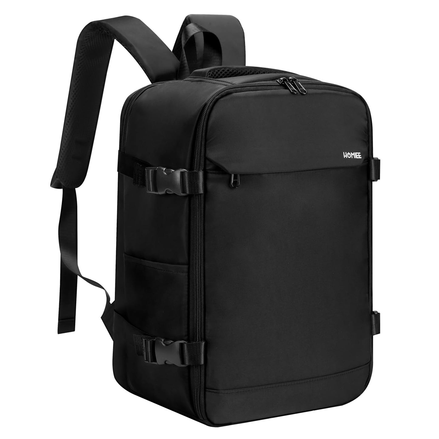 HOMIEE Ryanair Personal Item 40x20x25 Travel Bag, 20L Carry on Backpack TSA Approved Under Seat Water Resistant Cabin Bag for Weekender Gift Fits 15.6 Inch Laptop, Black