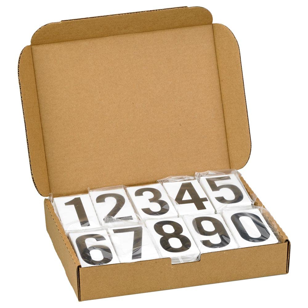 Placard Vinyl Numbering Kit - 3.5"H Permanent Adhesive White-Back Vinyl with Black Numbers - 50 Decals of 0-9, 500 Total Per Kit, DOT Compliant, J. J. Keller & Associates, Inc.