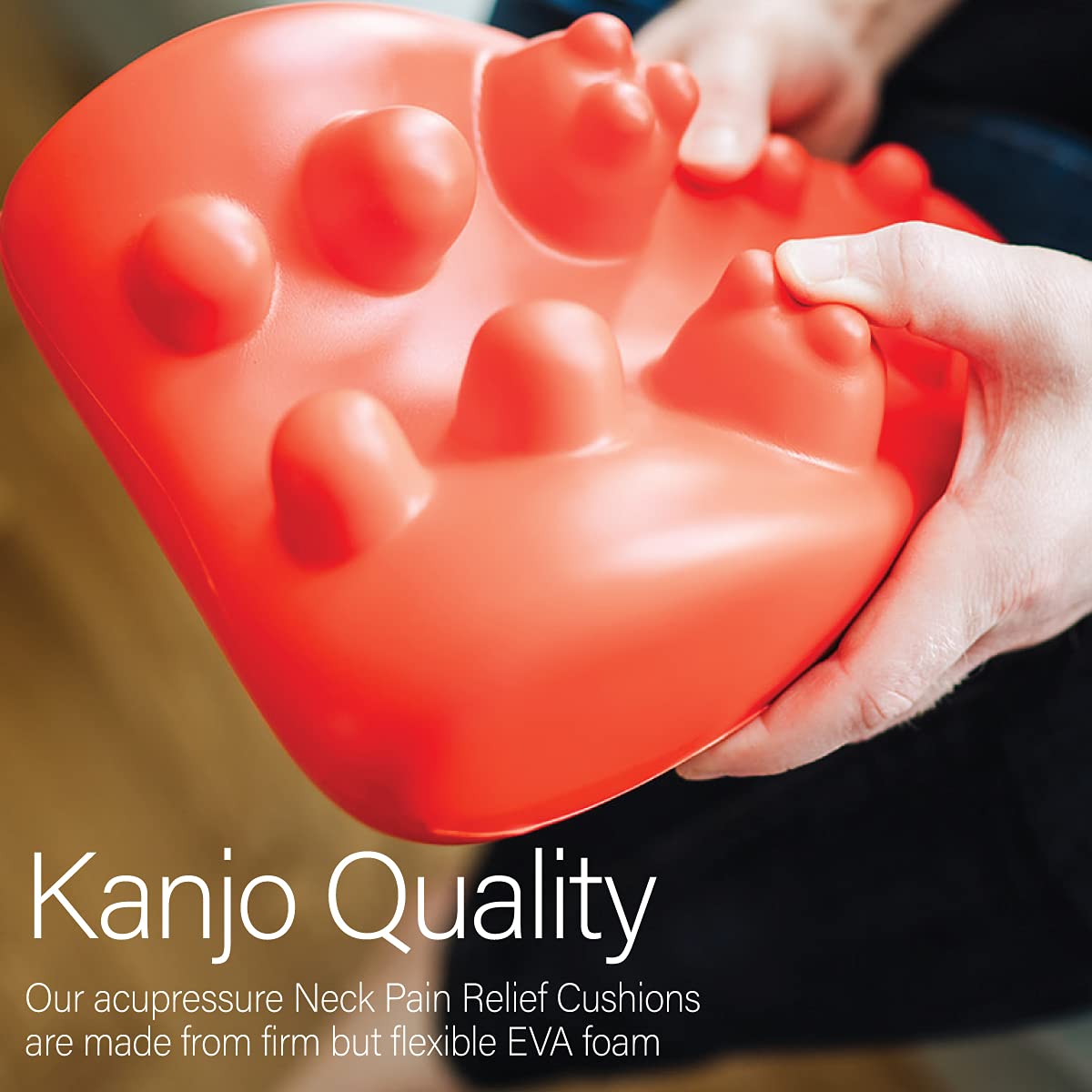 Kanjo Acupressure Neck Pain Relief Cushion | Cervical Traction Device & Acupressure Cushion for Muscle Tension & Relaxation | Helps Relieve Neck & Shoulder Pain | FSA & HSA Eligible | Blue