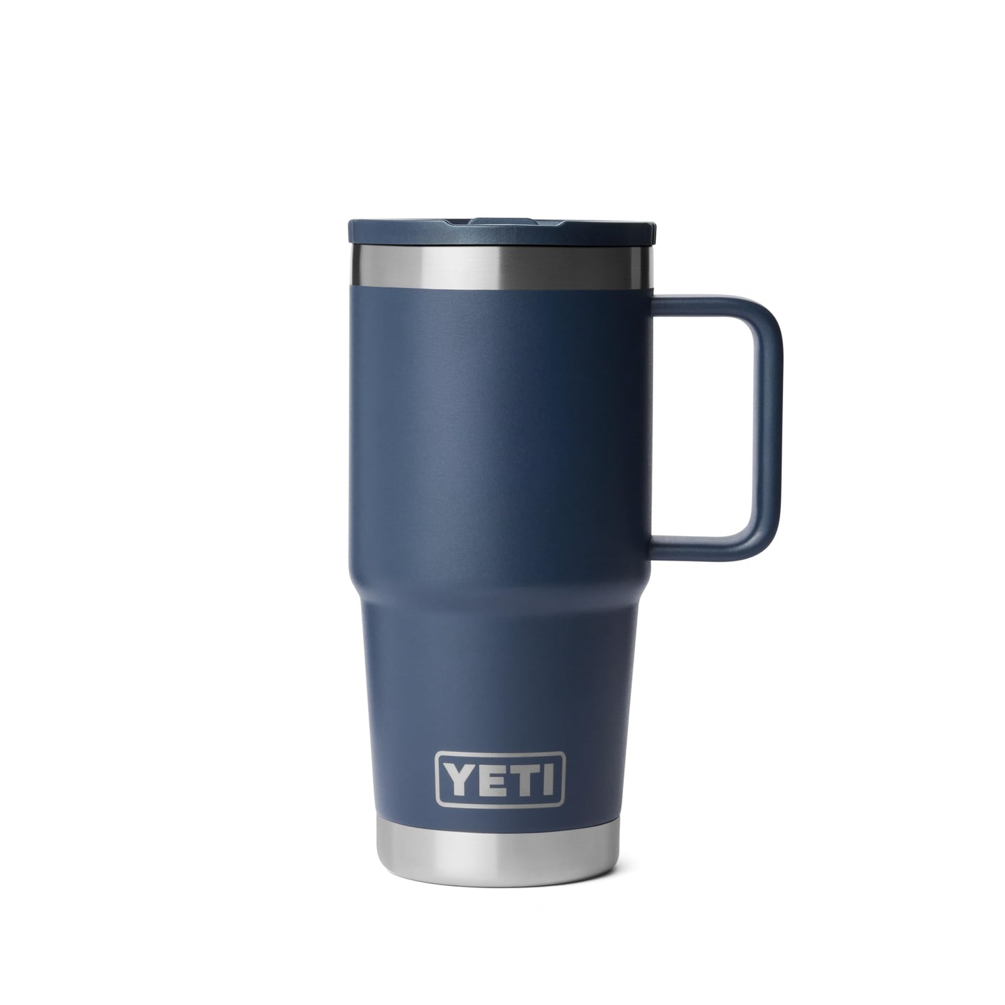 YETI Rambler 20 oz Travel Mug with Flip Straw Lid – Stainless Steel, Vacuum Insulated, Leakproof, Cup Holder Friendly, Navy