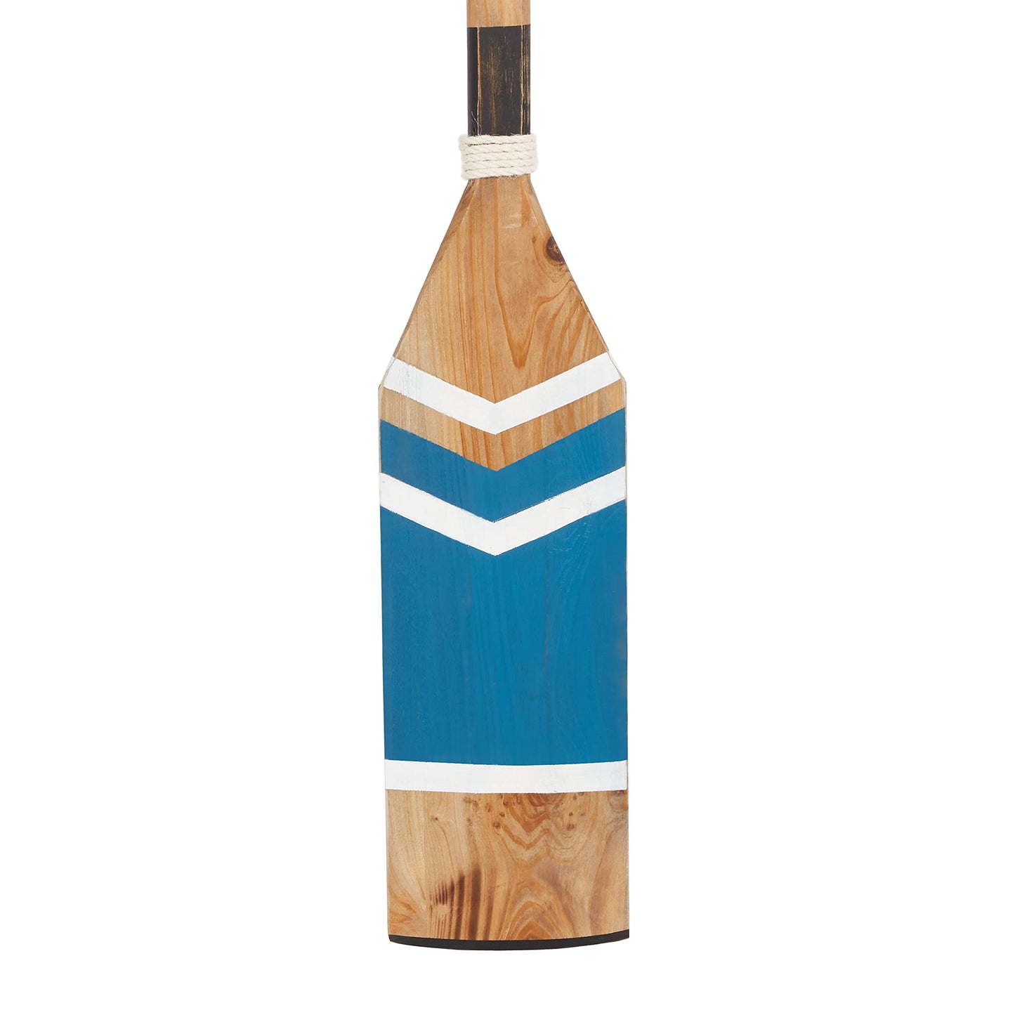 Deco 79 Wood Paddle Home Wall Decor Novelty Canoe Oar Wall Sculpture with Arrow Design and Rope Detail, Wall Art 7" x 2" x 58", Blue