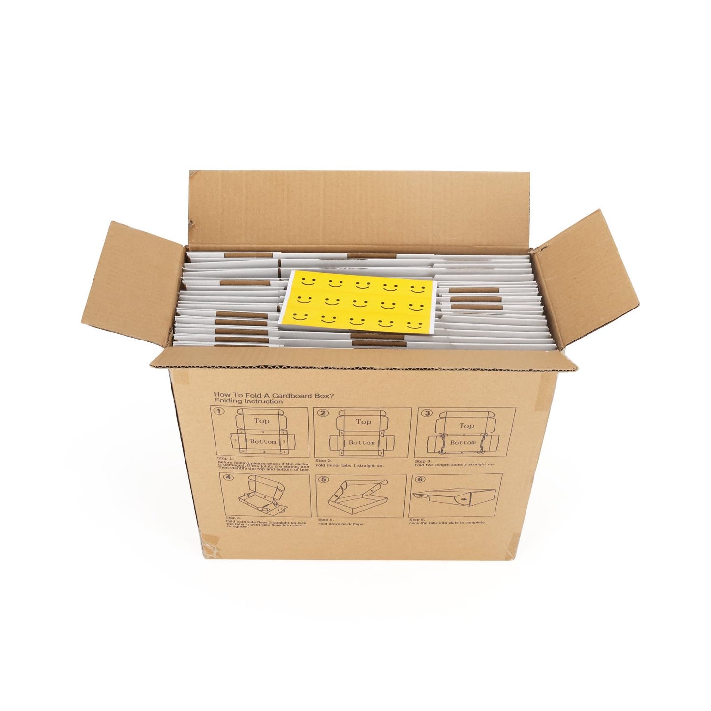 HORLIMER 13x10x4 inches Shipping Boxes Set of 15, White Corrugated Cardboard Box Literature Mailer, 15 Stickers Included